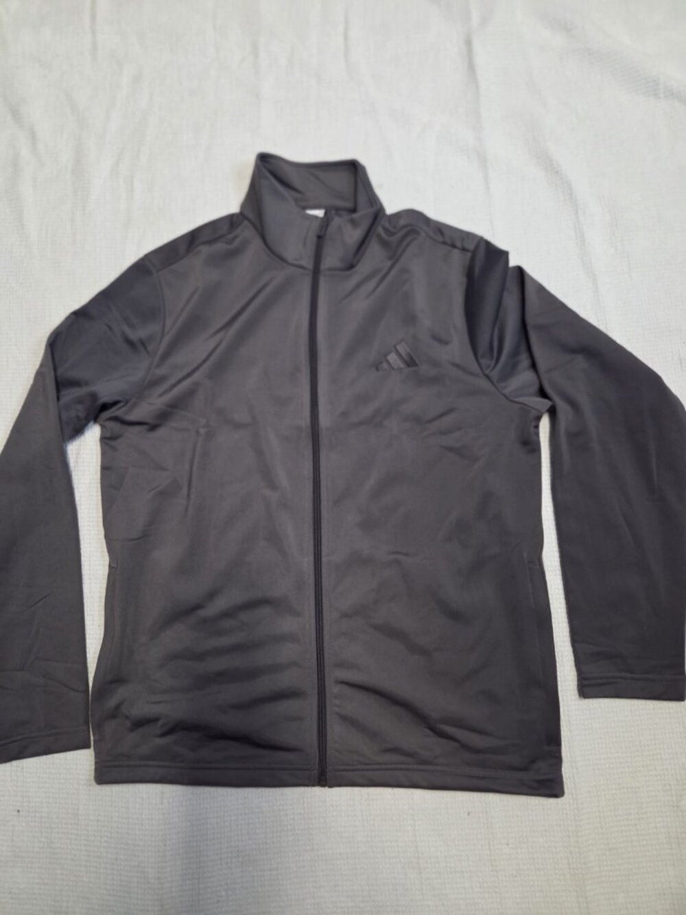 adidas Men’s Gray Tricot Track Jacket Size M. VGUC